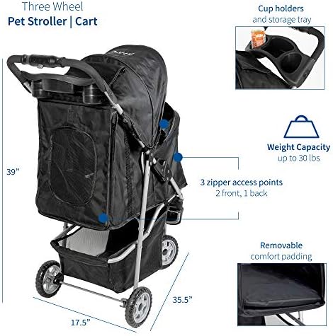 vivo three wheel pet stroller