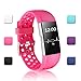 POY Replacement Bands Compatible for Fitbit Charge 2, Adjustable Breathable Wristbands with Air Holes Straps, Small Rose 1PC