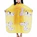 Colorfulife Child Hair Cutting Waterproof Cape Wai Cloth Barber Kids Hair Styling Cape Professional Home Salon Camps & Hairdressing Wrap Children Cartoon Dalmatian Pattern Capes (Yellow)