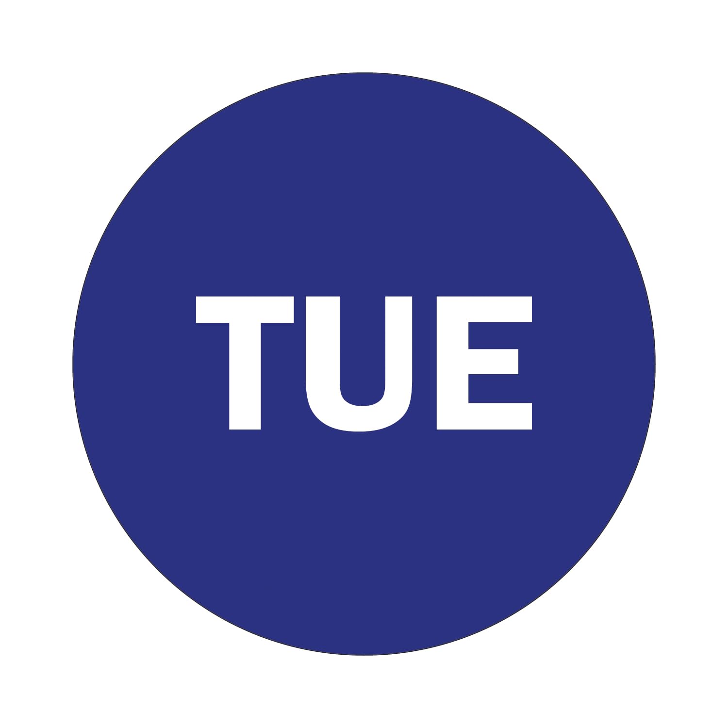 2" Round Day of The Week Blue Color Coding Dot