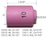 WeldingCity 10 Alumina Ceramic Cup Nozzles 13N13 #10 for TIG Welding Torch 9, 20 and 25