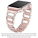 Secbolt Bling Bands Compatible Apple Watch Band 42mm 44mm iWatch Series 6 5 4 3 2 1 SE Women Dressy Jewelry D-link Stainless Steel Wristband Strap, Rose Gold