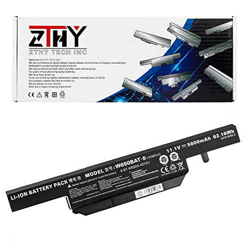 ZTHY New 62.16WH W650BAT-6 Laptop Battery For Hasee K610C K650D K570N K710C K590C K750D series Clevo W650S W650SH Series 6-87-W650S-4D4A1 11.1V 5600mAh