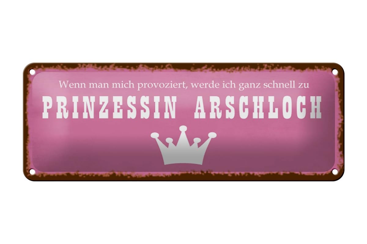 Tin Sign 27 x 10 cm Curved Princess Decorative Gift Sign