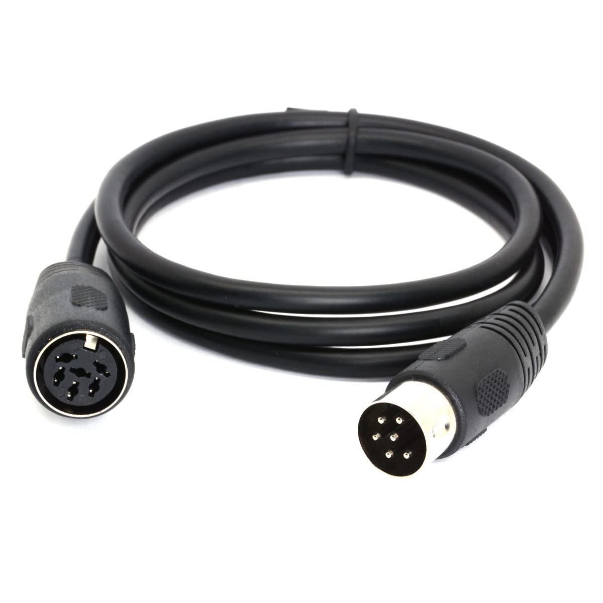 HTGuoji Midi Din 6 Pin Plug Connector Extension Cable, 6 Pin Din Male to Female Plug AV Adapter Audio Socket for Digital Audio (1 Meter) — image 1