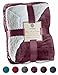 Genteele Sherpa Throw Blanket Super Soft Reversible Ultra Luxurious Plush Blanket, 60 x 70 inches, Rich Purple/White