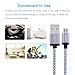 Cablex 3 Pack 6FT Extra Long Nylon Braided Micro USB Cable High Speed USB 2.0 A Male to Micro B Sync and Charging Cord Wire Universal for Samsung, HTC, Motorola, Nokia, Android, and More(White)