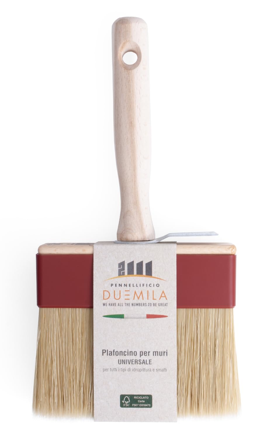 PENNELLIFICIO Professional Ceiling Brush, Mixed Bristles, Brown and Burgundy, 3x12 cm