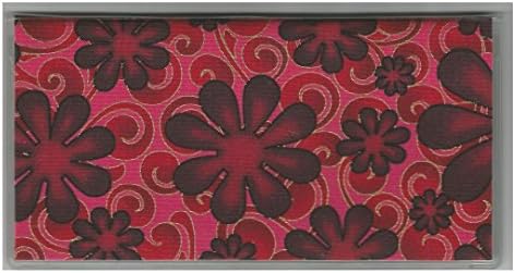 Maroon Floral Flower Checkbook Cover