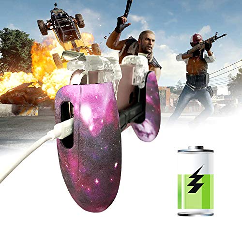 Mobile Game Controller Android Gamepad Phone Aim Controller Fight Joystick for iOS Joypad Phone Work with Phone Case (Phone Triggers and Star Game Handle, Clip)