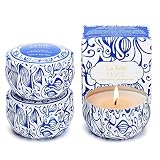 LA JOLIE MUSE Citronella Candles Outdoor Set 3 - Natural Scented Soy Wax Candle Travel Tin 19.5oz, Indoor Gift
