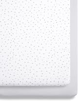Snuz Bedside Crib Fitted Sheet 2 Pack 44x80cm Grey Spot Jersey Cotton