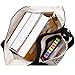 Teacher Peach Striped Canvas Teacher Tote Bag, Large Utility Gift Tote with Outside Pocket & Zipper Closure
