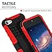 iPod Touch 7 Case,iPod Touch 6 Case,iPod Touch 5 Case, SLMY(TM) Heavy Duty Dual Layer Shockproof Hybrid Rugged Cover Case with Built-in Kickstand for Apple iPod Touch 5 / 6 / 7 Red