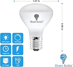 4 Pack R14 LED Bulb 4W E17 Base Mini Reflector