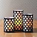 Set of 3 Moroccan Gate Flameless Wax LED Candles with Timer - Batteries Included