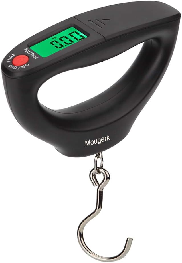 Mougerk 110lb 50kg Portable Digital Hanging Fish Scale Postal Scales, 2 AAA Batteries (Not Included): Sports & Outdoors