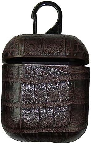 NTRA Artificial Leather Protective Earphone Case Box Alligator Print for Apple AirPod(Coffee)
