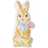 Mud Pie Stoneware Easter Bunny Serving Platter, 13 1/4" x 7"
