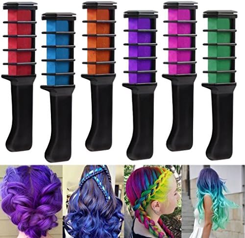 Hair Chalk Hair DyeTemporary Hair Color Comb Washable Hair Dye for Kid 6PC