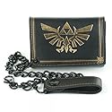 Nintendo Legends of ZELDA Logo Black Tri-Fold WALLET w/Chain