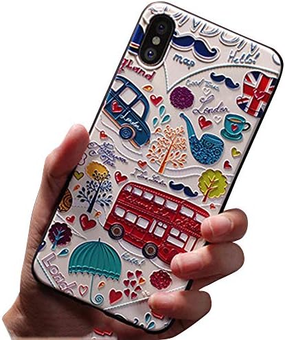 Net Pastry Cute 3D Emboss Cartoon Patterned Phone Case for iPhone X, XS, XS Max (Dynamic Bus, XS Max)