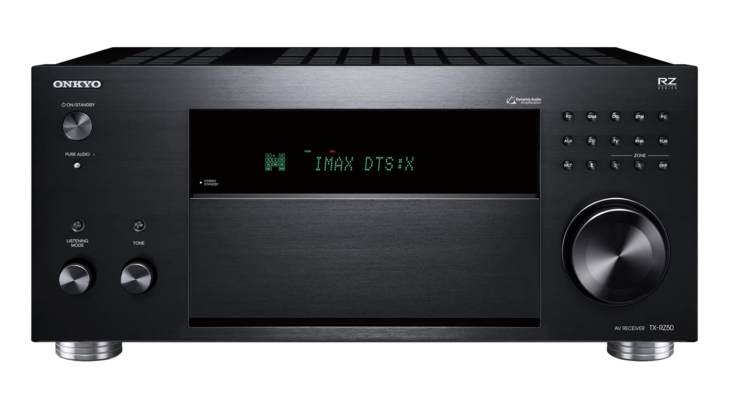 Receptor AV Onkyo TX-RZ50 de 9.2 canales: 120 vatios por canal, Dirac Live listo para usar, funciona con certificación Sonos, certificación THX y más