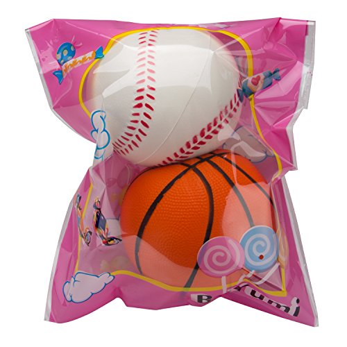 image for BeYumi Slow Rising Toy, Basketball + Baseball Simulation Squeeze Toys 
