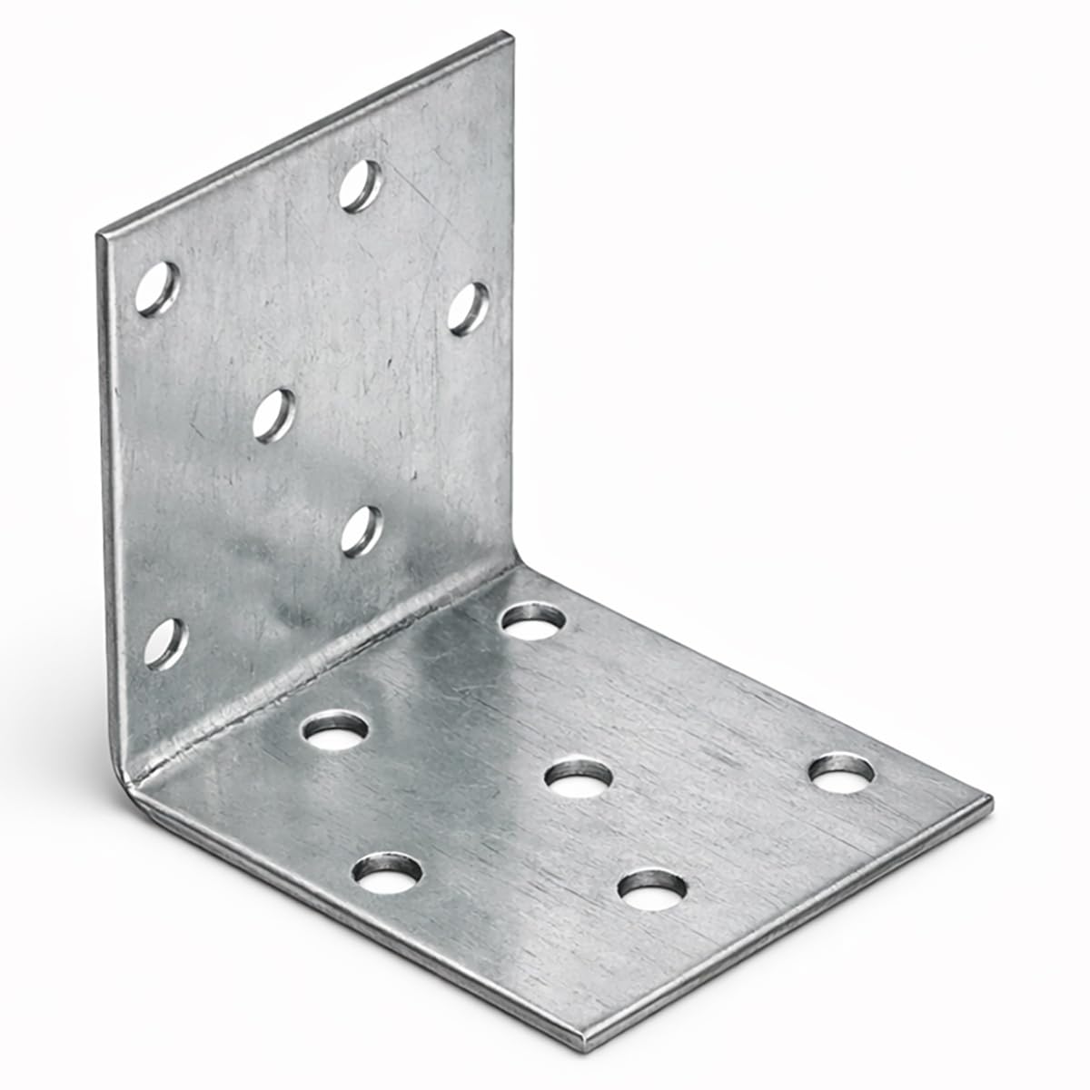 60mm x 60mm x 50mm Galvanised Perforated Angle Plate Bracket Connector for Wood 2mm Thick Steel Corner Bracket Metal L Plate Heavy Duty KM18 (Pack of 20) L07-08ABC