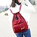 Dannyrober Waterproof Drawstring Sport Bag Backpack For Men Women Wine Red