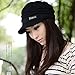 ELACUCOS Women Girl Fashion Design Drape Layers Beanie Rib Hat Brim Visor Cap Black