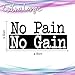 Extra Large Gym Wall Decal | No Pain No Gain Inspirational Wall Sticker Quote | 2 ft x 4 ft Huge Wall Art Decoration | Big Vinyl Lettering Motivation for The Home Gym | Workout Fitness Exercise Sign