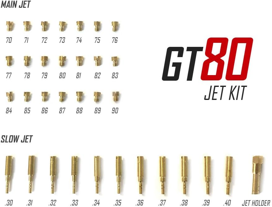 GT80 Carburetor Jet Kit For Keihin Clone Carburetor - 80CC Gas Motorized Bicycle