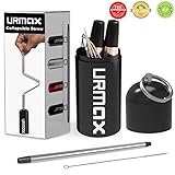 URMax Creative Collapsible stainless steel straw, Folding Drinking Straw, Eco-Friendly Food Grade TPE Tube and Stainless Body Collapsible Reusable Straw with Metal Box - Black