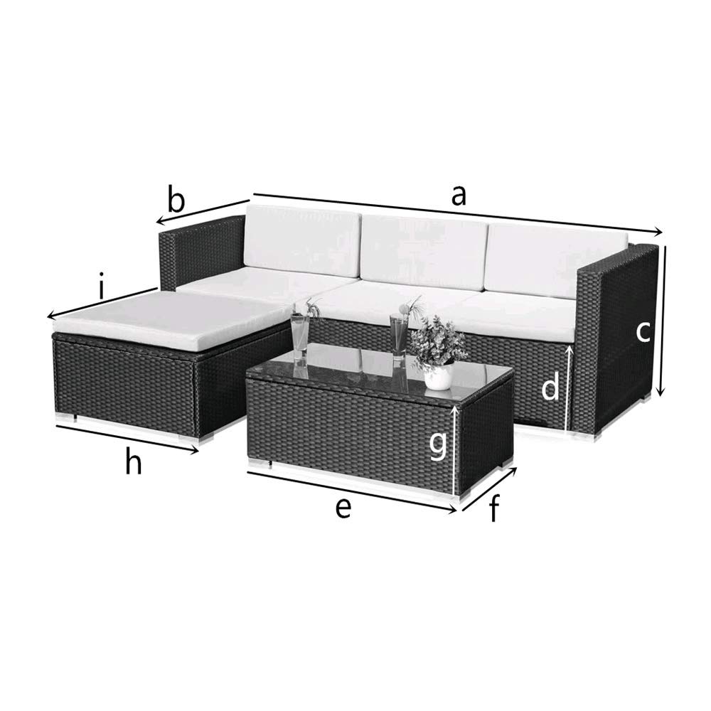 Amazon.de: Melko Rattan Gartenmöbel Set – Couch mit Tisch, Hocker und