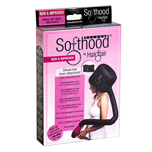 Click Here to See More Images Hair Flair New and Improved Deluxe Softhood Bonnet Hair Dryer Attachment