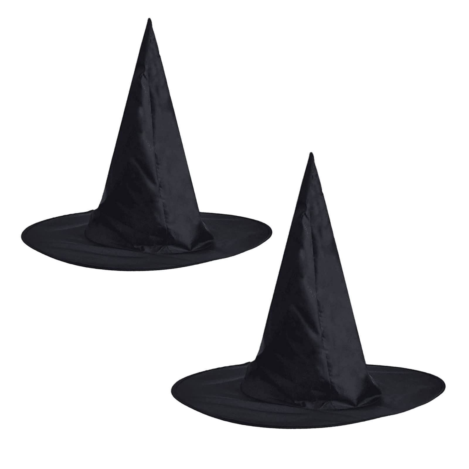 MIVAIUN 2 Pcs Witch Hats, Black Pointed Wizard Hat, Witch Costume Accessories Unisex Fancy Dress Carnival Accessories for Halloween Dress Up Costume Party Cosplay