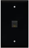 RiteAV 1 Gang 1 Port Cat6 Wall Plate - Black