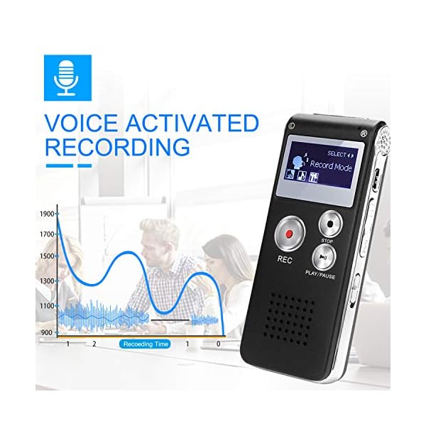 Digital Voice Recorder, 16GB Voice Activated Recorder with Playback