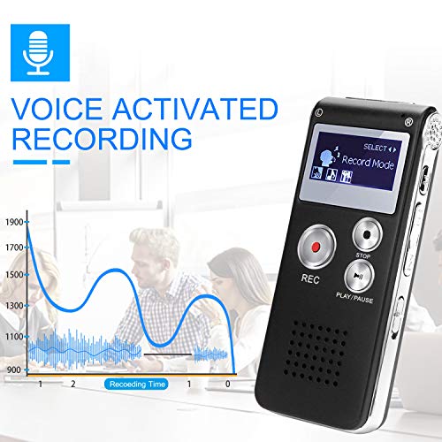 Digital Voice Recorder, 16GB Voice Activated Recorder with Playback
