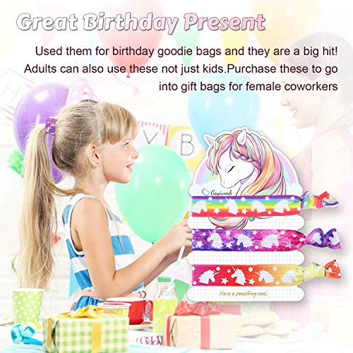 Unicorn Hair Ties Bracelet Elastic Ponytail Holders Party Favors Birthday Gifts Supplies Decorations for Girl and Children 18 Pieces