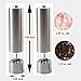 Electric Salt and Pepper Grinder Set Automatic Stainless Steel Ceramic Coarse Battery Power Square Head Set of 2 (Square Head)