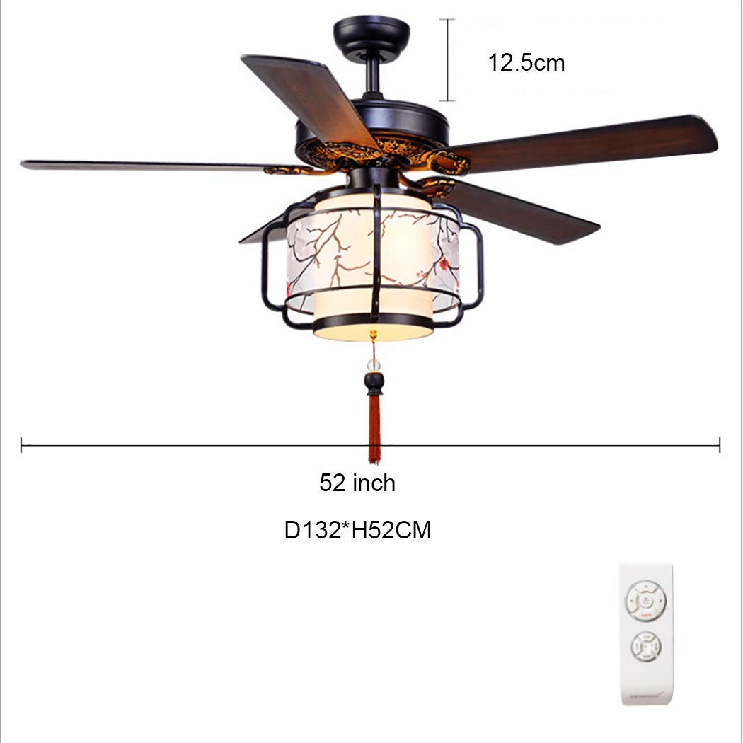 52 Deckenventilator Licht Vintage asiatischen Stil Deckenventilator