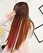 SWACC 12 Pcs Multi-Colors Party Highlights Clip on in Hair Extensions Colored Hair Streak Synthetic Hairpieces (22-Inch Straight, 12 Pcs Multiple colors)thumb 4