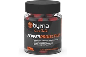 Byrna Pepper Projectiles - Self Defense Pepper Projectile Rounds for Byrna Launchers, Non-Lethal Pepper Spray Balls | 1% OC + 4% PAVA | .68 Caliber