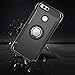 Orzero TPU + PC Hybrid Dual Layer Case Compatible for Huawei Honor 7X, Huawei Mate SE Full Body Heavy Duty Protection 360 Rotating Metal Ring (Adsorbed Iron Plate) - Black