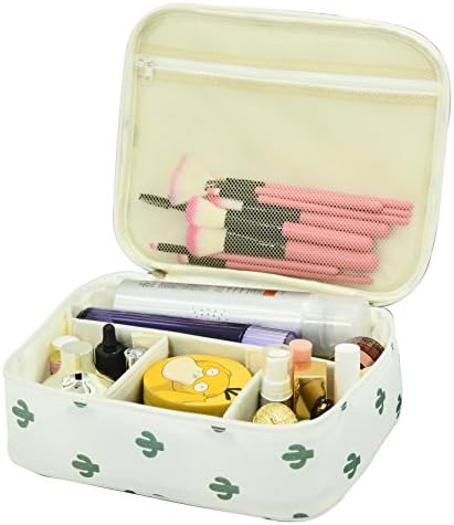 Travel Makeup Organizer,Portable Travel Makeup Cosmetic Bags Travel Kit Organizer Multi-function Case for Women Girls Cactus