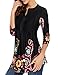 Womens Floral Print Blouse Tops 3/4 Long Sleeves Casual Loose Floral Tunic Button Up Print Shirts