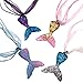 justBe 12 Mermaid Necklace Party Supplies Favors Gifts Handmade Glittery Pendants Individual Package for Girls