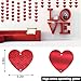 90 Hearts Valentines Day Heart Banner Decorations Felt Red Heart Shape Hanging String Garland Party Decor Valentines Day Decor for Wedding Anniversary Birthday Home Valentines Party Supplies(15 Pcs)